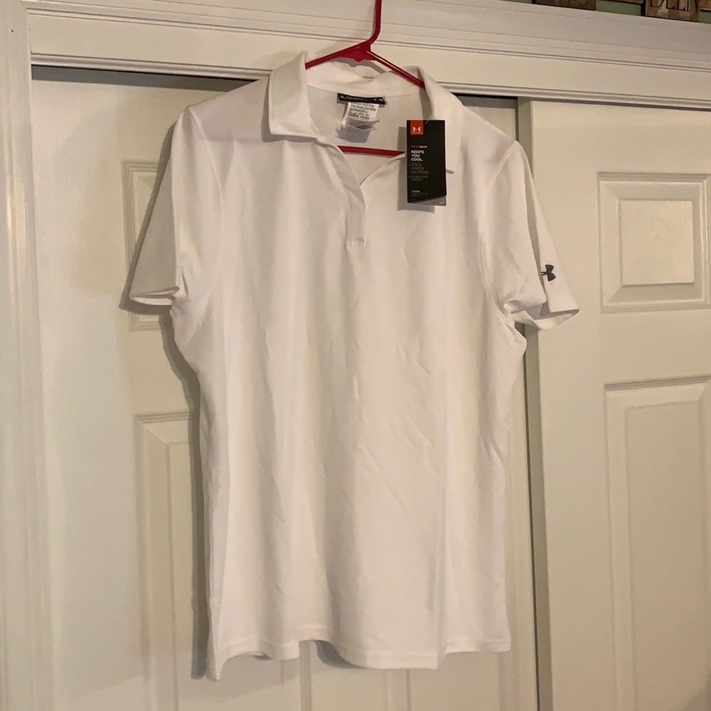 Brand new white underarmour polo